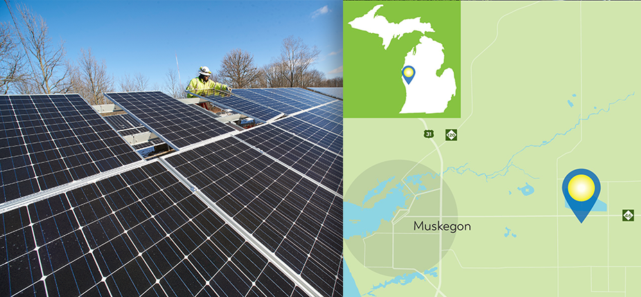 map of the muskegon solar panel
